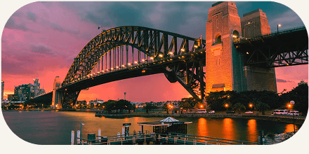 Sydney Harbour Bridge at sunset